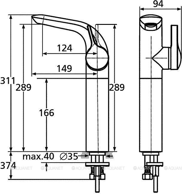 Смеситель для раковины Ideal Standard Melange Vessel A4266AA