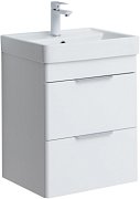 Тумба с раковиной Aquanet Ирис new 50 (Ирис Т) подвесная 2 ящ. цв. белый глянец