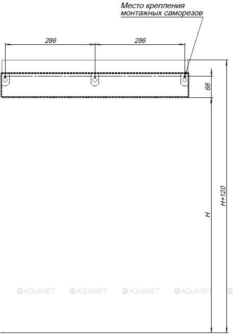 Полка Aquanet Магнум Н 60x12 черная матовая